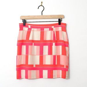Revolve Pink Color Block Mini Skirt 100% Silk